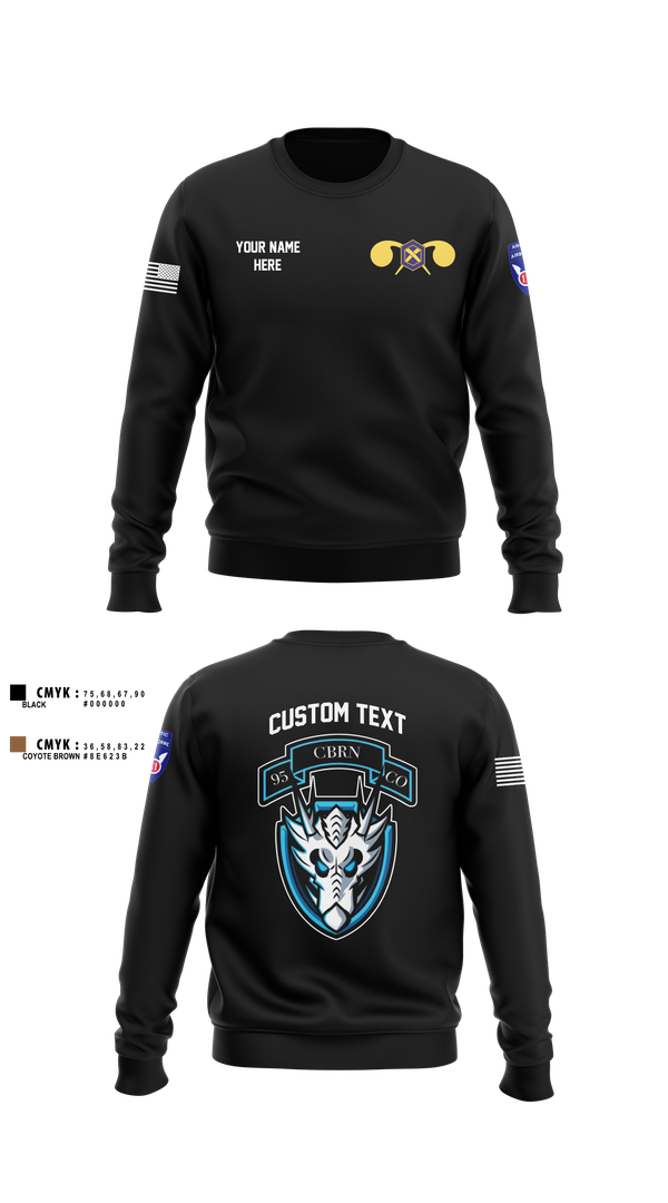 Crew Neck Sweatshirt, 1st Platoon, 95th CBRN, Army, Teamtime, Team time, sublimation, custom sports apparel, team uniforms, spirit wear, spiritwear, sports uniforms, custom shirts, team store, custom team store, fundraiser sports, apparel fundraiser