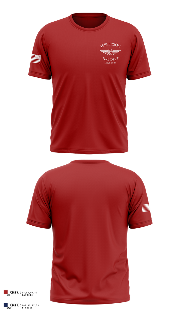 Old School Cotton Feel Shirt, Jefferson vol Fire Dept, Fire Department, Teamtime, Team time, sublimation, custom sports apparel, team uniforms, spirit wear, spiritwear, sports uniforms, custom shirts, team store, custom team store, fundraiser sports, apparel fundraiser