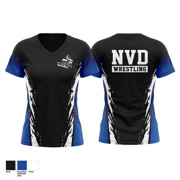Womens Short Sleeve Vneck Shirt, Demarest, Wrestling, Teamtime, Team time, sublimation, custom sports apparel, team uniforms, spirit wear, spiritwear, sports uniforms, custom shirts, team store, custom team store, fundraiser sports, apparel fundraiser