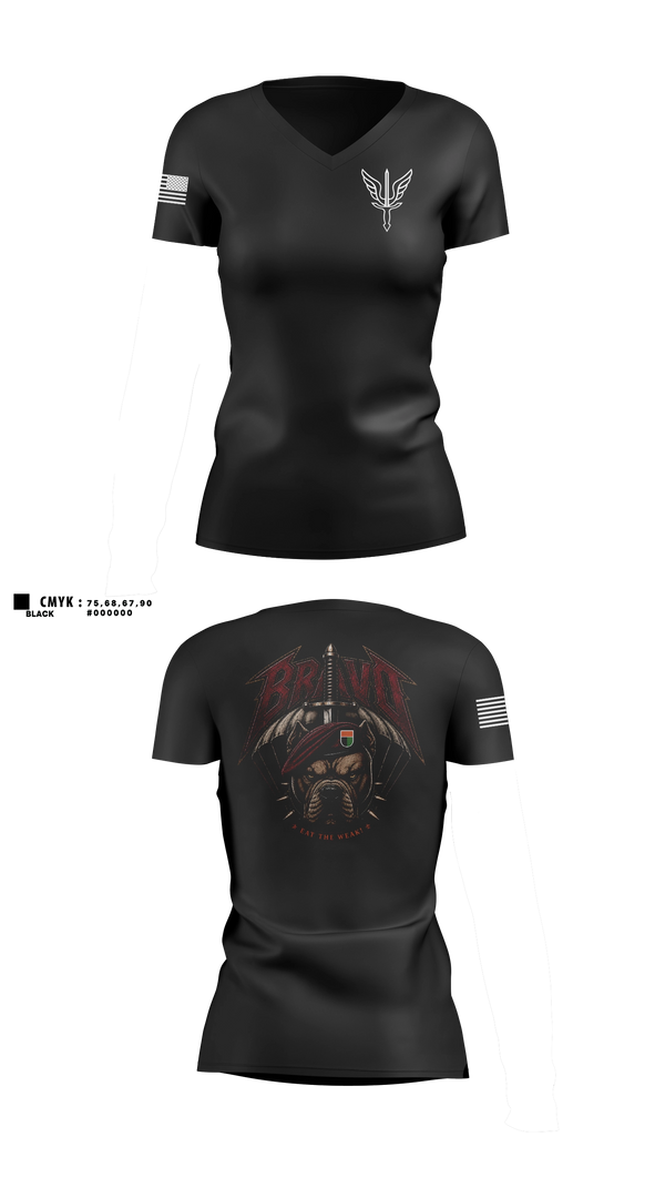 Womens Short Sleeve Vneck Shirt, B. CO, 112th SIG BN, Army, Teamtime, Team time, sublimation, custom sports apparel, team uniforms, spirit wear, spiritwear, sports uniforms, custom shirts, team store, custom team store, fundraiser sports, apparel fundraiser