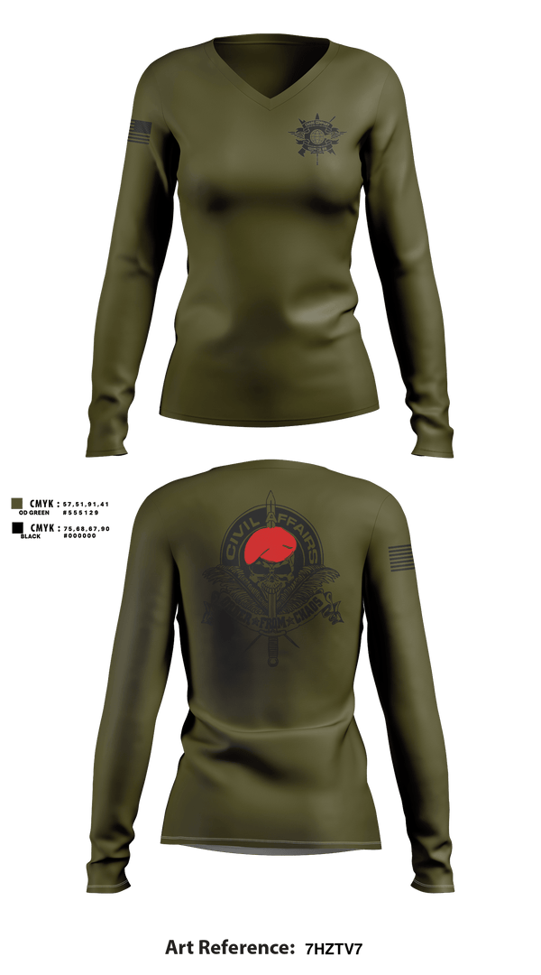 Womens Long Sleeve Vneck Shirt, Joint Medical Unit, Army, Teamtime, Team time, sublimation, custom sports apparel, team uniforms, spirit wear, spiritwear, sports uniforms, custom shirts, team store, custom team store, fundraiser sports, apparel fundraiser