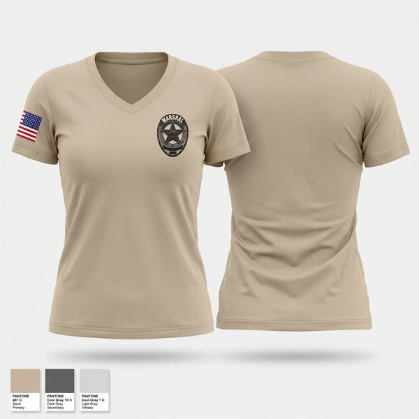 Womens Short Sleeve Vneck Shirt, Dallas Marshal, Police, Teamtime, Team time, sublimation, custom sports apparel, team uniforms, spirit wear, spiritwear, sports uniforms, custom shirts, team store, custom team store, fundraiser sports, apparel fundraiser