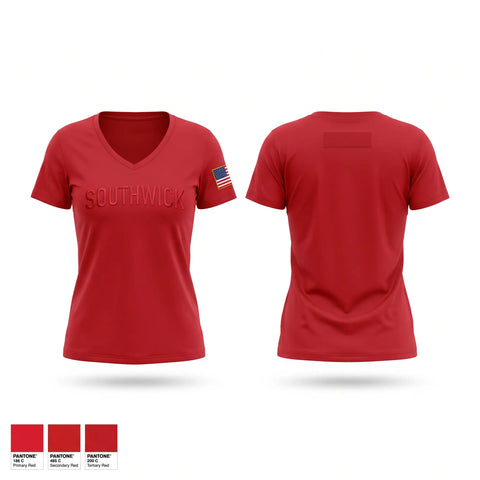 Womens Short Sleeve Vneck Shirt, Southwick, Fire Department, Teamtime, Team time, sublimation, custom sports apparel, team uniforms, spirit wear, spiritwear, sports uniforms, custom shirts, team store, custom team store, fundraiser sports, apparel fundraiser