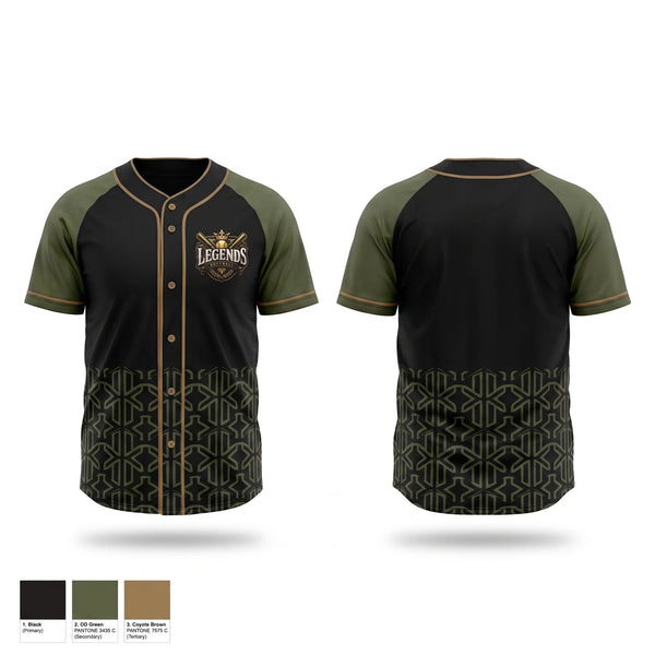 Full Button Baseball Jersey, Legends, Baseball, Teamtime, Team time, sublimation, custom sports apparel, team uniforms, spirit wear, spiritwear, sports uniforms, custom shirts, team store, custom team store, fundraiser sports, apparel fundraiser