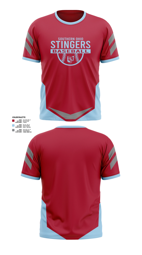 Short Sleeve Performance Shirt, Southern Ohio Stingers, Baseball, Teamtime, Team time, sublimation, custom sports apparel, team uniforms, spirit wear, spiritwear, sports uniforms, custom shirts, team store, custom team store, fundraiser sports, apparel fundraiser