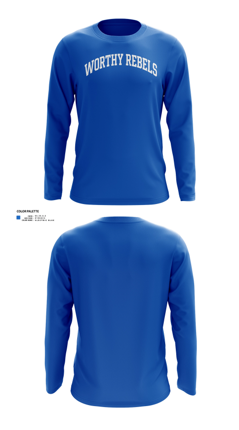 Long Sleeve Performance Shirt, Worthy Rebels, Softball, Teamtime, Team time, sublimation, custom sports apparel, team uniforms, spirit wear, spiritwear, sports uniforms, custom shirts, team store, custom team store, fundraiser sports, apparel fundraiser