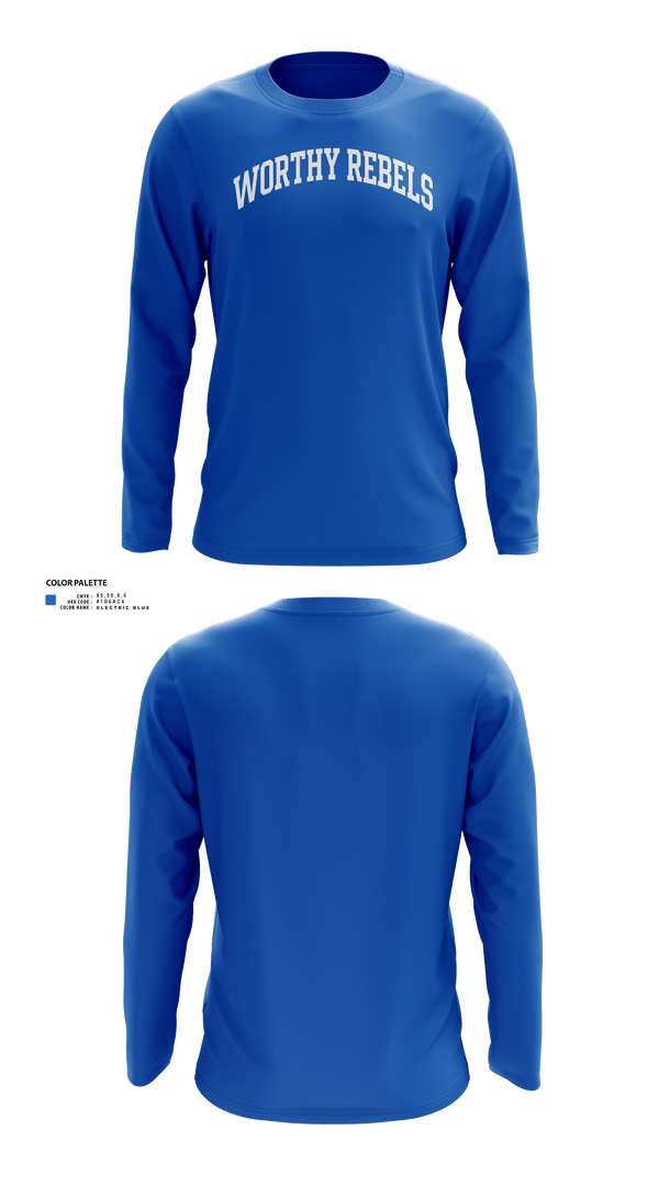 Long Sleeve Performance Shirt, Worthy Rebels, Softball, Teamtime, Team time, sublimation, custom sports apparel, team uniforms, spirit wear, spiritwear, sports uniforms, custom shirts, team store, custom team store, fundraiser sports, apparel fundraiser