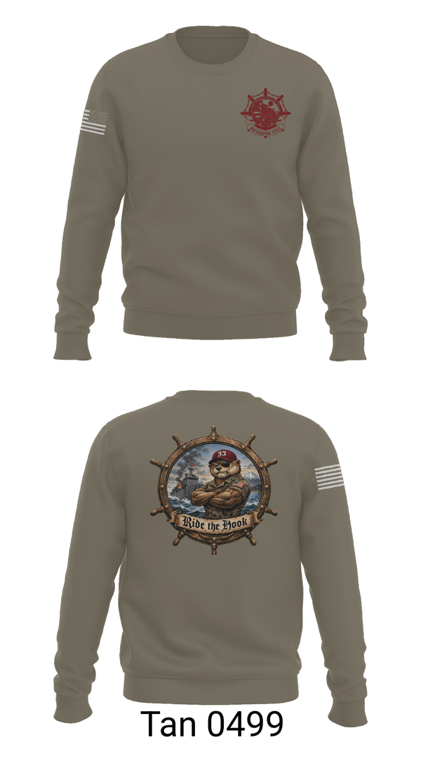 Crew Neck Sweatshirt, Ride The Hook, Army, Teamtime, Team time, sublimation, custom sports apparel, team uniforms, spirit wear, spiritwear, sports uniforms, custom shirts, team store, custom team store, fundraiser sports, apparel fundraiser