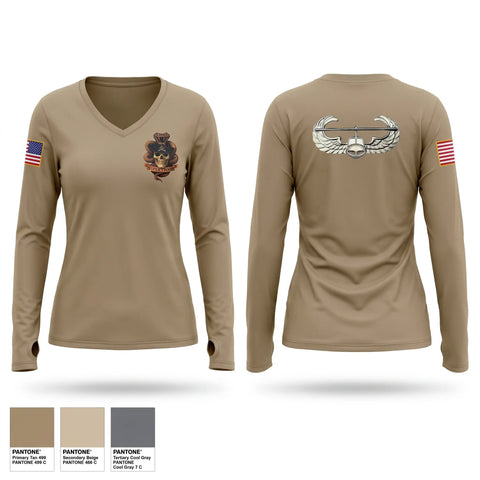 Womens Long Sleeve Vneck Shirt, 2cr, Army, Teamtime, Team time, sublimation, custom sports apparel, team uniforms, spirit wear, spiritwear, sports uniforms, custom shirts, team store, custom team store, fundraiser sports, apparel fundraiser