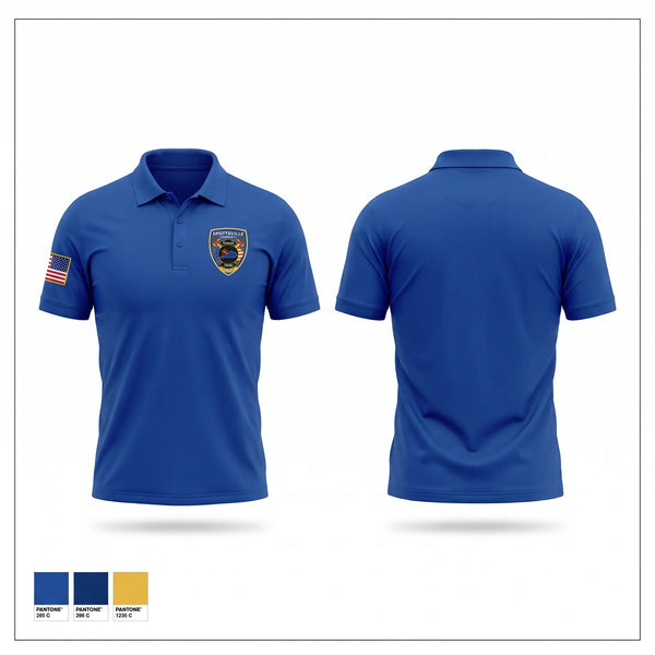 Short Sleeve Performance Polo, Spottsville Community Fire Department, Fire Department, Teamtime, Team time, sublimation, custom sports apparel, team uniforms, spirit wear, spiritwear, sports uniforms, custom shirts, team store, custom team store, fundraiser sports, apparel fundraiser