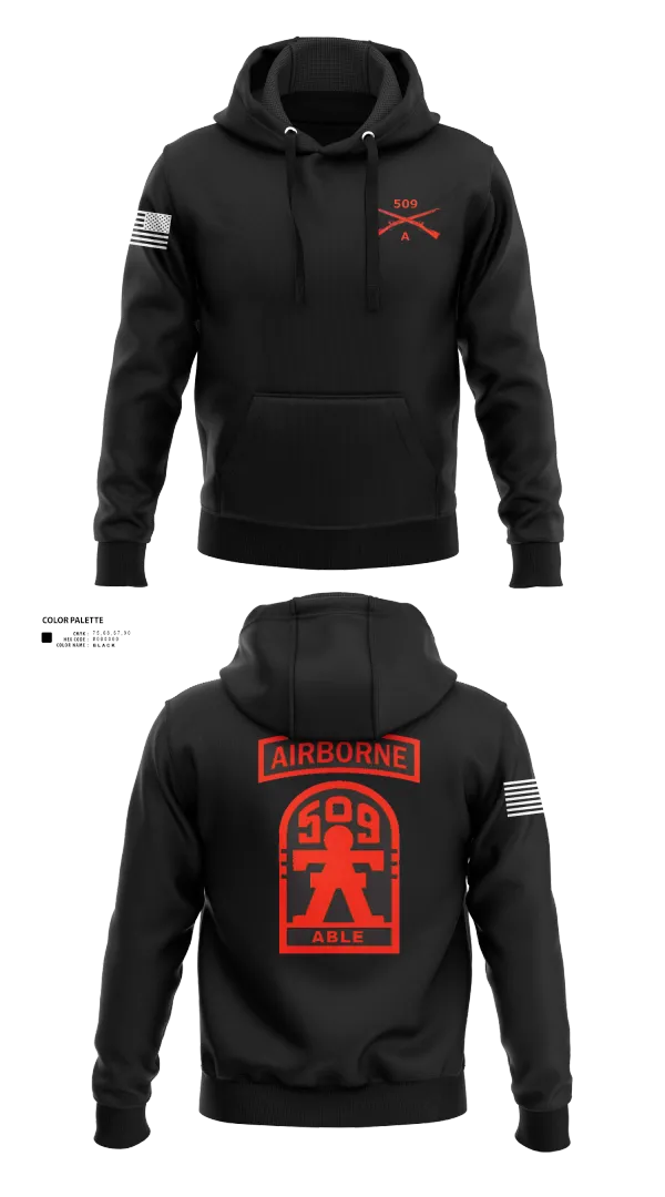 Hoodie, 3-509th Parachute Infantry BN Able Nation, , Teamtime, Team time, sublimation, custom sports apparel, team uniforms, spirit wear, spiritwear, sports uniforms, custom shirts, team store, custom team store, fundraiser sports, apparel fundraiser