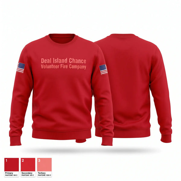 Crew Neck Sweatshirt, Deal Island Chance Volunteer Fire Company, Fire Department, Teamtime, Team time, sublimation, custom sports apparel, team uniforms, spirit wear, spiritwear, sports uniforms, custom shirts, team store, custom team store, fundraiser sports, apparel fundraiser