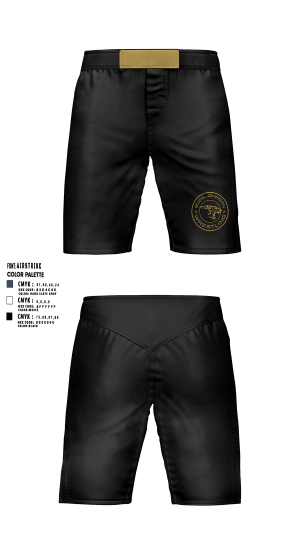 Fight Shorts, Buda Johnson Jaguars Wrestling, Wrestling, Teamtime, Team time, sublimation, custom sports apparel, team uniforms, spirit wear, spiritwear, sports uniforms, custom shirts, team store, custom team store, fundraiser sports, apparel fundraiser
