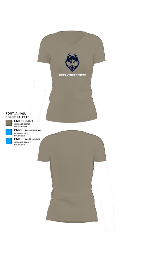 Womens Short Sleeve Vneck Shirt, UConn Women’s Soccer, Women's Soccer, Teamtime, Team time, sublimation, custom sports apparel, team uniforms, spirit wear, spiritwear, sports uniforms, custom shirts, team store, custom team store, fundraiser sports, apparel fundraiser