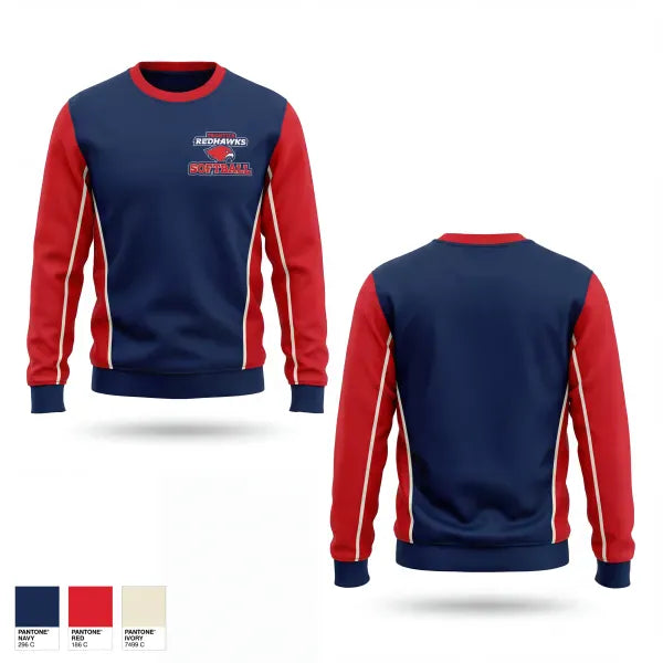 Crew Neck Sweatshirt, Frontier Redhawks, Softball, Teamtime, Team time, sublimation, custom sports apparel, team uniforms, spirit wear, spiritwear, sports uniforms, custom shirts, team store, custom team store, fundraiser sports, apparel fundraiser