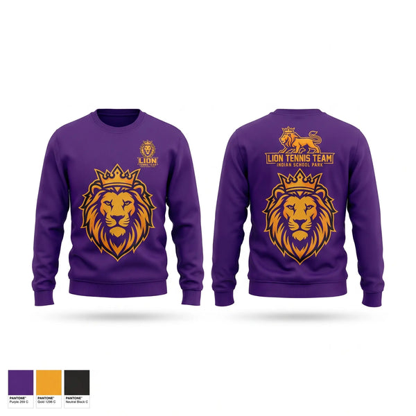 Crew Neck Sweatshirt, Lion Tennis Team, Tennis, Teamtime, Team time, sublimation, custom sports apparel, team uniforms, spirit wear, spiritwear, sports uniforms, custom shirts, team store, custom team store, fundraiser sports, apparel fundraiser