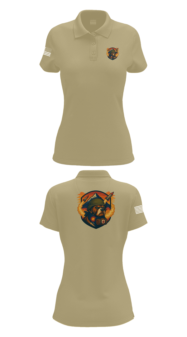 Womens Short Sleeve Performance Polo, 10th Field Hospital (FWD), , Teamtime, Team time, sublimation, custom sports apparel, team uniforms, spirit wear, spiritwear, sports uniforms, custom shirts, team store, custom team store, fundraiser sports, apparel fundraiser