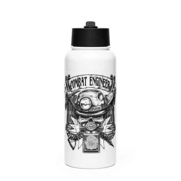 881st Engineer Battalion 17476851 Stainless Steel Water Bottle with a Straw Lid