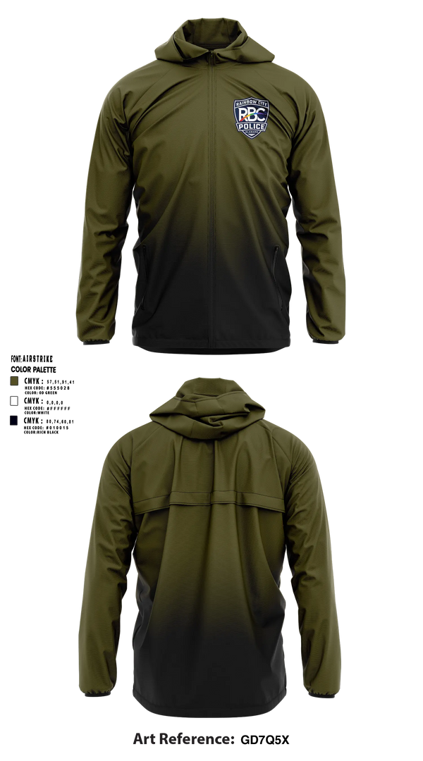 Windbreaker, Rainbow City Police Department, Police, Teamtime, Team time, sublimation, custom sports apparel, team uniforms, spirit wear, spiritwear, sports uniforms, custom shirts, team store, custom team store, fundraiser sports, apparel fundraiser