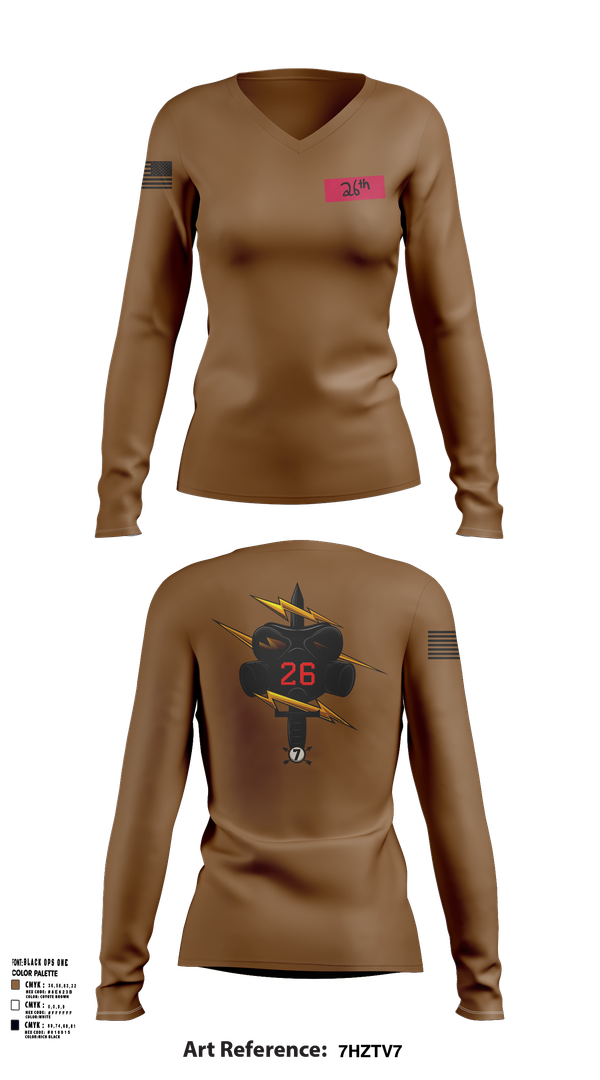 Womens Long Sleeve Vneck Shirt, 26th CM Co, , Teamtime, Team time, sublimation, custom sports apparel, team uniforms, spirit wear, spiritwear, sports uniforms, custom shirts, team store, custom team store, fundraiser sports, apparel fundraiser
