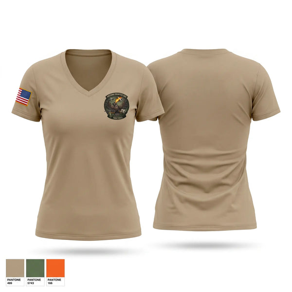 Womens Short Sleeve Vneck Shirt, FBI PX C-UAS, Police, Teamtime, Team time, sublimation, custom sports apparel, team uniforms, spirit wear, spiritwear, sports uniforms, custom shirts, team store, custom team store, fundraiser sports, apparel fundraiser