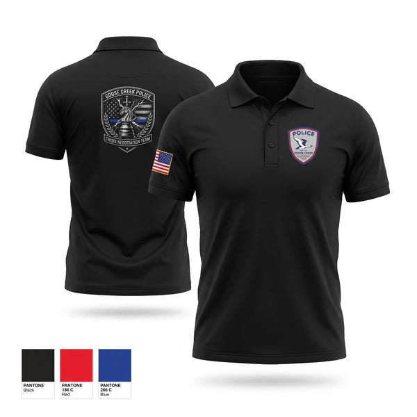Short Sleeve Performance Polo, Crisis Negotiation Team, Police, Teamtime, Team time, sublimation, custom sports apparel, team uniforms, spirit wear, spiritwear, sports uniforms, custom shirts, team store, custom team store, fundraiser sports, apparel fundraiser