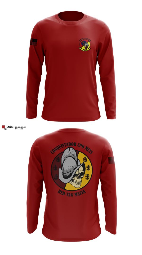 Long Sleeve Performance Shirt, VR-57 CHIEFS MESS, Navy, Teamtime, Team time, sublimation, custom sports apparel, team uniforms, spirit wear, spiritwear, sports uniforms, custom shirts, team store, custom team store, fundraiser sports, apparel fundraiser