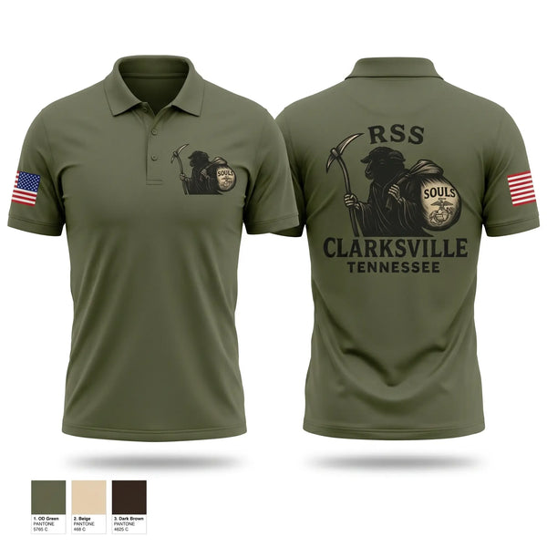 Short Sleeve Performance Polo, RSS CLARKSVILLE, Marines, Teamtime, Team time, sublimation, custom sports apparel, team uniforms, spirit wear, spiritwear, sports uniforms, custom shirts, team store, custom team store, fundraiser sports, apparel fundraiser
