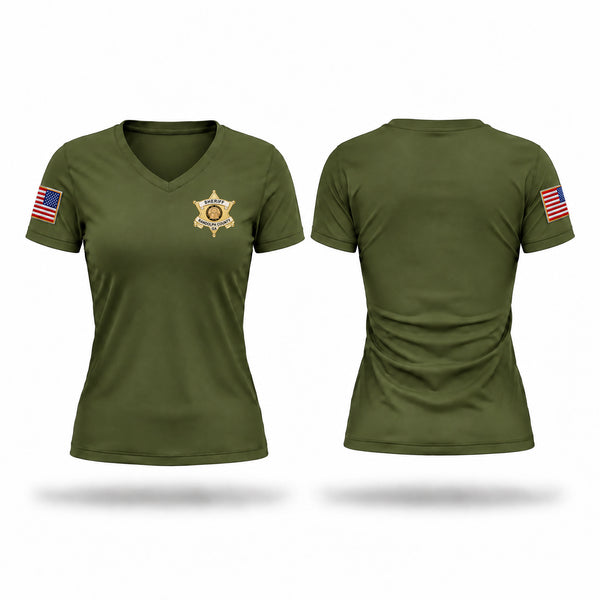 Womens Short Sleeve Vneck Shirt, Randolph County Sheriff’s Office, Police, Teamtime, Team time, sublimation, custom sports apparel, team uniforms, spirit wear, spiritwear, sports uniforms, custom shirts, team store, custom team store, fundraiser sports, apparel fundraiser