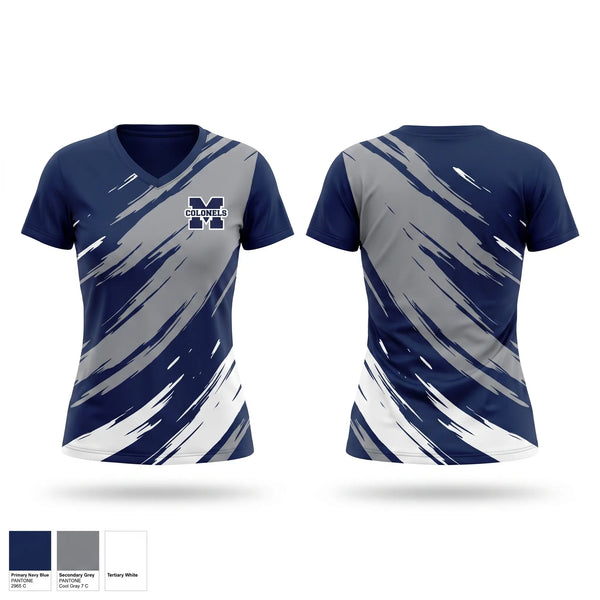 Womens Short Sleeve Vneck Shirt, Marching Colonels, Spirit Store, Teamtime, Team time, sublimation, custom sports apparel, team uniforms, spirit wear, spiritwear, sports uniforms, custom shirts, team store, custom team store, fundraiser sports, apparel fundraiser