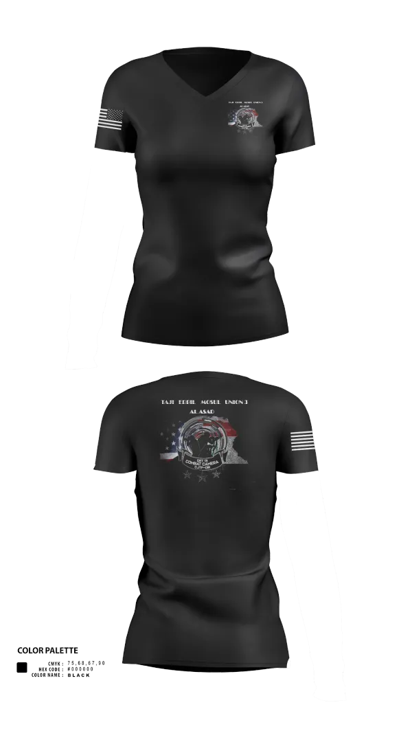 Womens Short Sleeve Vneck Shirt, 982nd Combat Camera Co., , Teamtime, Team time, sublimation, custom sports apparel, team uniforms, spirit wear, spiritwear, sports uniforms, custom shirts, team store, custom team store, fundraiser sports, apparel fundraiser