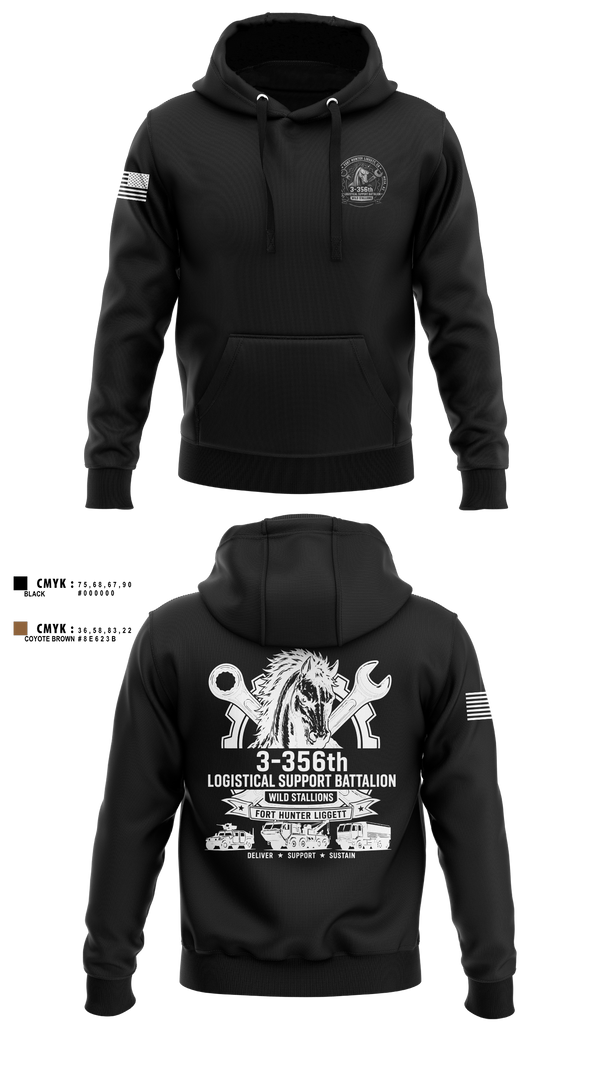 Hoodie, 3-356 LSB (Wild Stallions), Army, Teamtime, Team time, sublimation, custom sports apparel, team uniforms, spirit wear, spiritwear, sports uniforms, custom shirts, team store, custom team store, fundraiser sports, apparel fundraiser