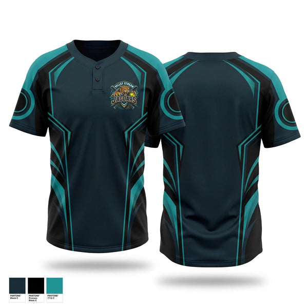 Two Button Softball Jersey, JAGUARS, Softball, Teamtime, Team time, sublimation, custom sports apparel, team uniforms, spirit wear, spiritwear, sports uniforms, custom shirts, team store, custom team store, fundraiser sports, apparel fundraiser