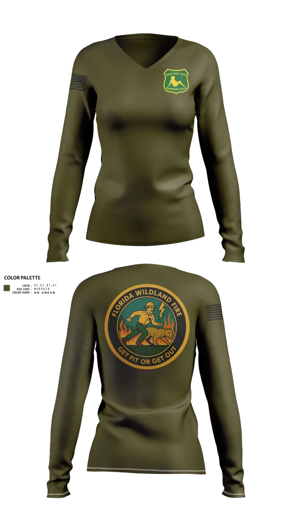Womens Long Sleeve Vneck Shirt, Florida, , Teamtime, Team time, sublimation, custom sports apparel, team uniforms, spirit wear, spiritwear, sports uniforms, custom shirts, team store, custom team store, fundraiser sports, apparel fundraiser