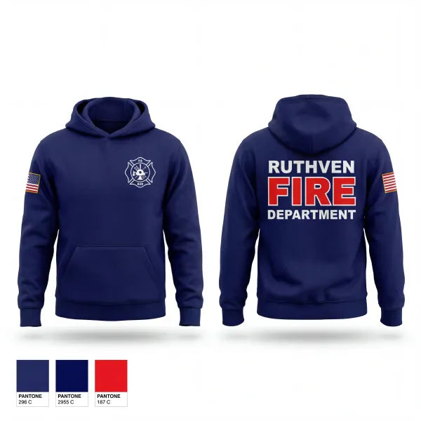 Hoodie, Ruthven Fire Department, Fire Department, Teamtime, Team time, sublimation, custom sports apparel, team uniforms, spirit wear, spiritwear, sports uniforms, custom shirts, team store, custom team store, fundraiser sports, apparel fundraiser