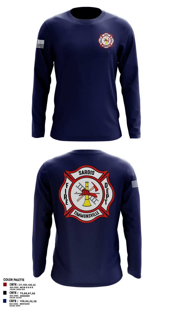 Long Sleeve Performance Shirt, Sardis-Timmonsville fire department station 1, , Teamtime, Team time, sublimation, custom sports apparel, team uniforms, spirit wear, spiritwear, sports uniforms, custom shirts, team store, custom team store, fundraiser sports, apparel fundraiser