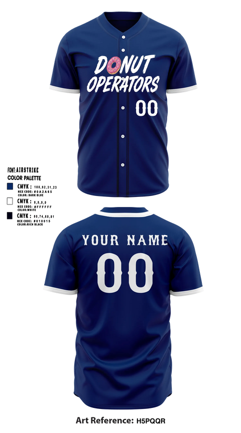 Full Button Baseball Jersey, Donut Operators, Baseball, Teamtime, Team time, sublimation, custom sports apparel, team uniforms, spirit wear, spiritwear, sports uniforms, custom shirts, team store, custom team store, fundraiser sports, apparel fundraiser