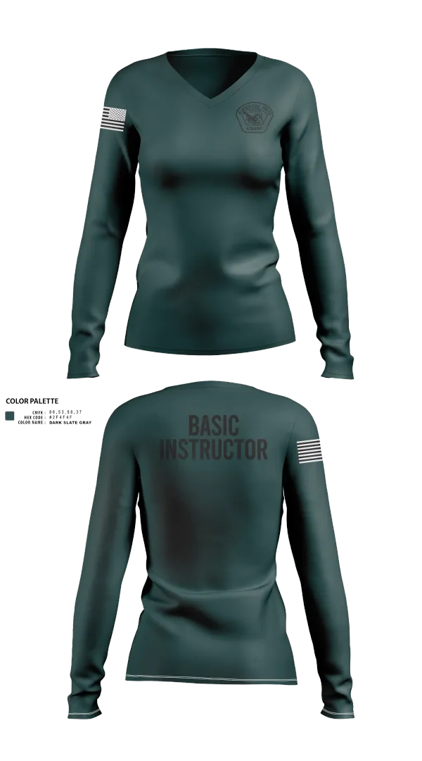 Womens Long Sleeve Vneck Shirt, Academy-Basic Unit, Police, Teamtime, Team time, sublimation, custom sports apparel, team uniforms, spirit wear, spiritwear, sports uniforms, custom shirts, team store, custom team store, fundraiser sports, apparel fundraiser
