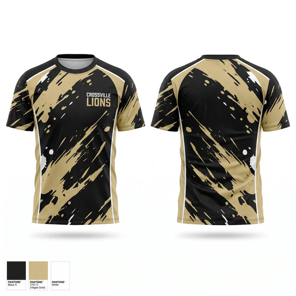 Soft Poly Tee Cotton Like Feel, Crossville Lions, Baseball, Teamtime, Team time, sublimation, custom sports apparel, team uniforms, spirit wear, spiritwear, sports uniforms, custom shirts, team store, custom team store, fundraiser sports, apparel fundraiser