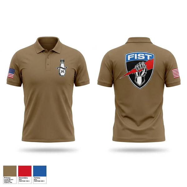Short Sleeve Performance Polo, 2-7IN FIST, Army, Teamtime, Team time, sublimation, custom sports apparel, team uniforms, spirit wear, spiritwear, sports uniforms, custom shirts, team store, custom team store, fundraiser sports, apparel fundraiser