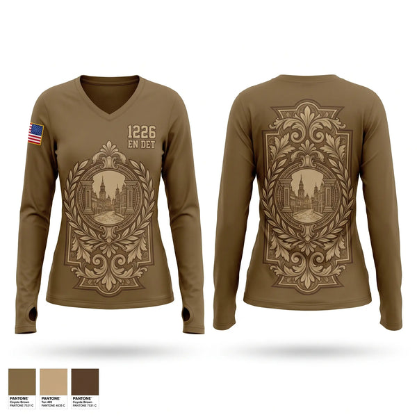 Womens Long Sleeve Vneck Shirt, 1226 EN DET, National Guard, Teamtime, Team time, sublimation, custom sports apparel, team uniforms, spirit wear, spiritwear, sports uniforms, custom shirts, team store, custom team store, fundraiser sports, apparel fundraiser