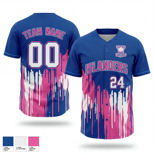 Full Button Baseball Jersey, Islanders, Baseball, Teamtime, Team time, sublimation, custom sports apparel, team uniforms, spirit wear, spiritwear, sports uniforms, custom shirts, team store, custom team store, fundraiser sports, apparel fundraiser
