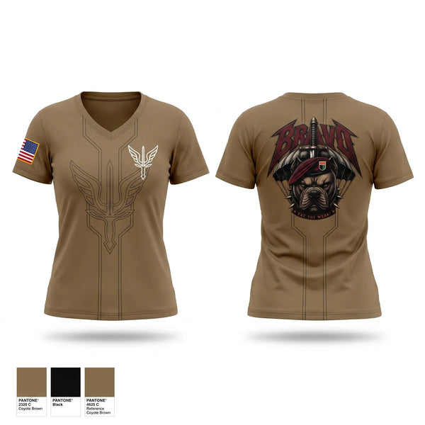 Womens Short Sleeve Vneck Shirt, B. CO, 112th SIG BN, Army, Teamtime, Team time, sublimation, custom sports apparel, team uniforms, spirit wear, spiritwear, sports uniforms, custom shirts, team store, custom team store, fundraiser sports, apparel fundraiser