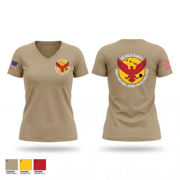 Womens Short Sleeve Vneck Shirt, Youth Challenge Academy, National Guard, Teamtime, Team time, sublimation, custom sports apparel, team uniforms, spirit wear, spiritwear, sports uniforms, custom shirts, team store, custom team store, fundraiser sports, apparel fundraiser