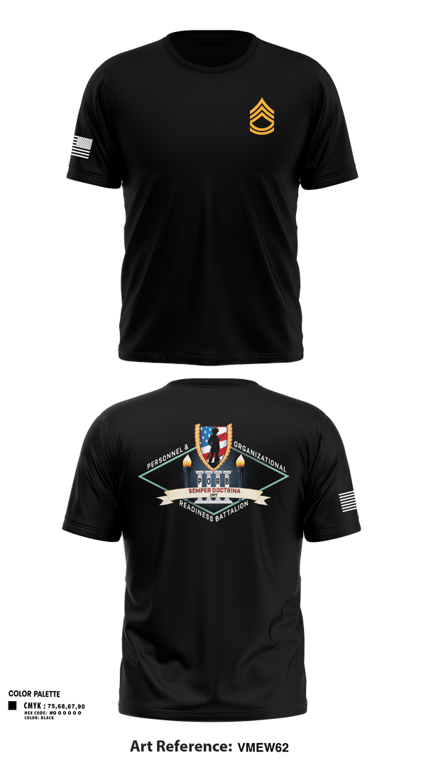 Old School Cotton Feel Shirt, Personnel and Organizational Readiness Battalion, National Guard, Teamtime, Team time, sublimation, custom sports apparel, team uniforms, spirit wear, spiritwear, sports uniforms, custom shirts, team store, custom team store, fundraiser sports, apparel fundraiser