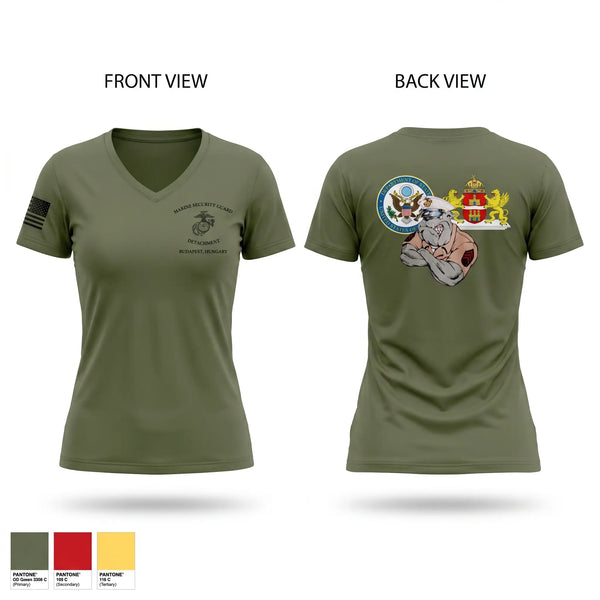 Womens Short Sleeve Vneck Shirt, MCESG Region 8 Detachment budapest, Marines, Teamtime, Team time, sublimation, custom sports apparel, team uniforms, spirit wear, spiritwear, sports uniforms, custom shirts, team store, custom team store, fundraiser sports, apparel fundraiser