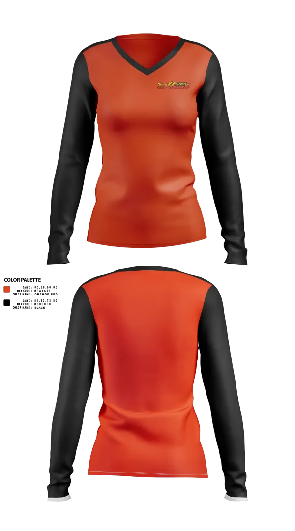 Womens Long Sleeve Vneck Shirt, Delmarva Heat, Softball, Teamtime, Team time, sublimation, custom sports apparel, team uniforms, spirit wear, spiritwear, sports uniforms, custom shirts, team store, custom team store, fundraiser sports, apparel fundraiser