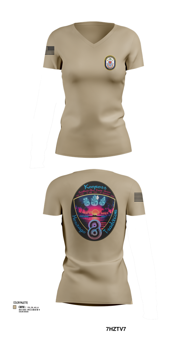 Womens Short Sleeve Vneck Shirt, USS Bougainville CPO, , Teamtime, Team time, sublimation, custom sports apparel, team uniforms, spirit wear, spiritwear, sports uniforms, custom shirts, team store, custom team store, fundraiser sports, apparel fundraiser