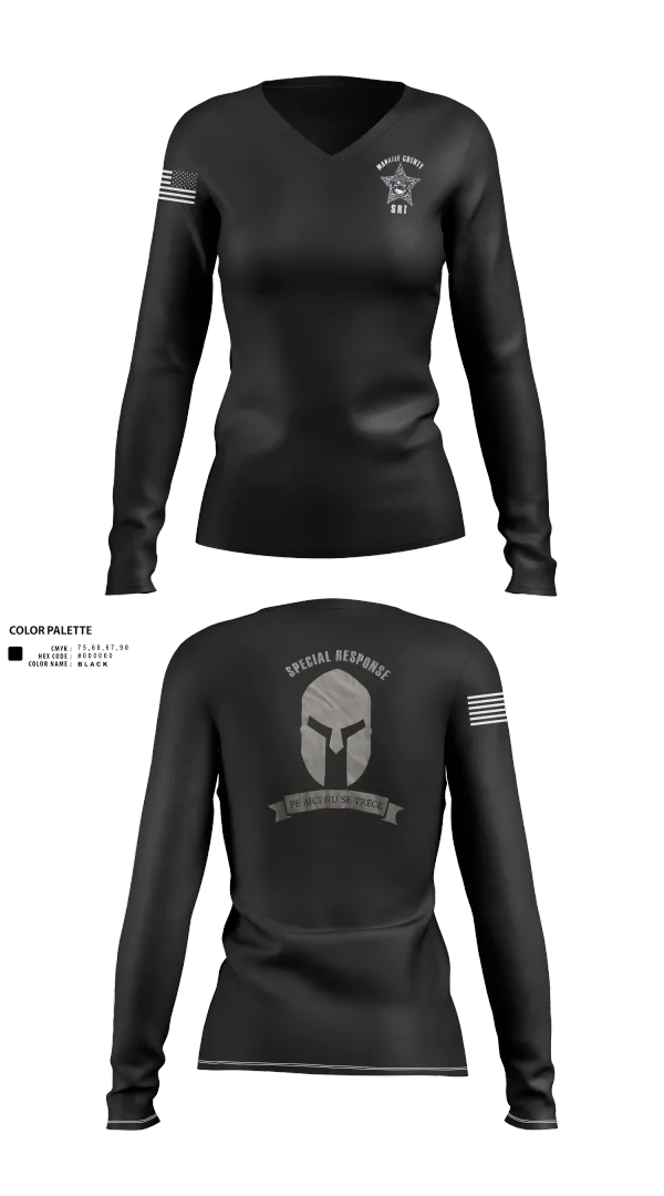 Womens Long Sleeve Vneck Shirt, Special Response Team, , Teamtime, Team time, sublimation, custom sports apparel, team uniforms, spirit wear, spiritwear, sports uniforms, custom shirts, team store, custom team store, fundraiser sports, apparel fundraiser
