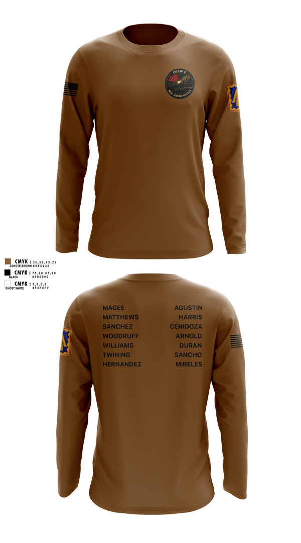 Long Sleeve Performance Shirt, Meat Seeking Missiles, Army, Teamtime, Team time, sublimation, custom sports apparel, team uniforms, spirit wear, spiritwear, sports uniforms, custom shirts, team store, custom team store, fundraiser sports, apparel fundraiser